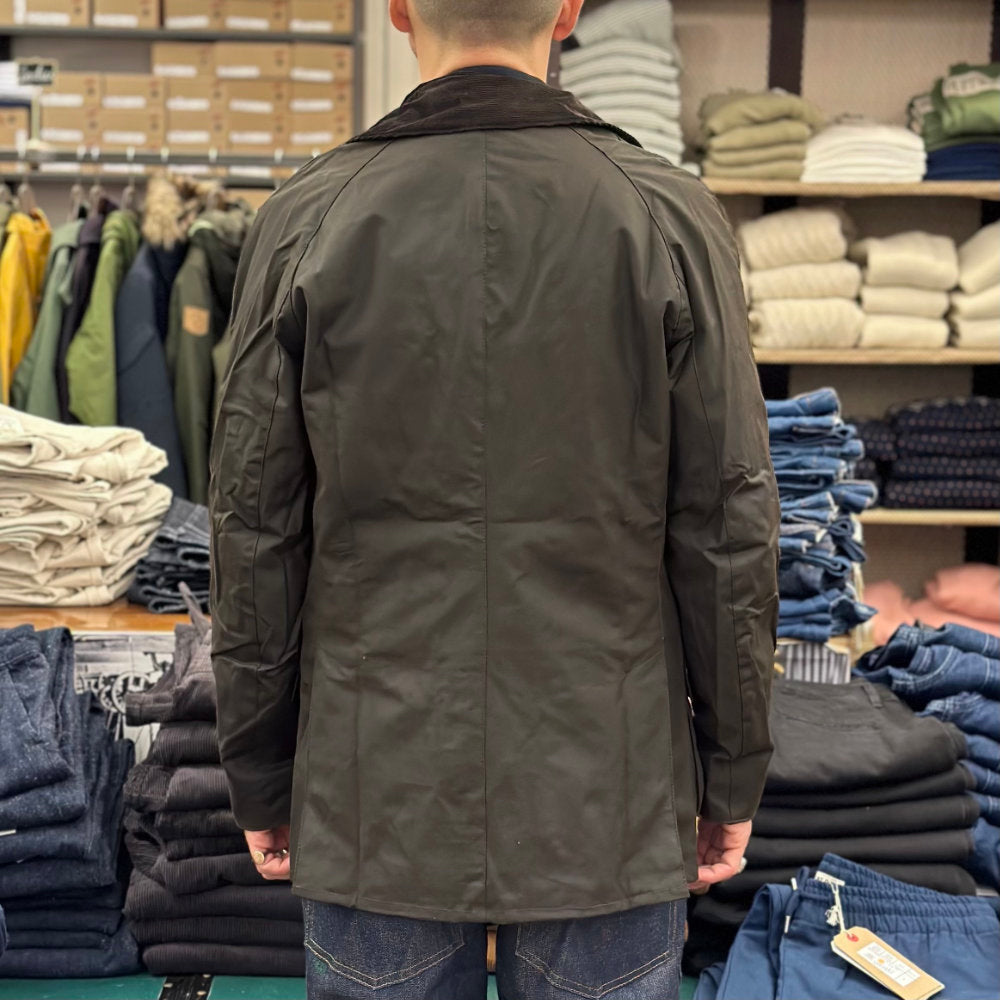 barbour ashby waxed jacket olive