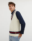 baracuta cable vest off white