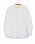 hansen ante collarless shirt with chest pocket white (LAST SIZE SMALL)