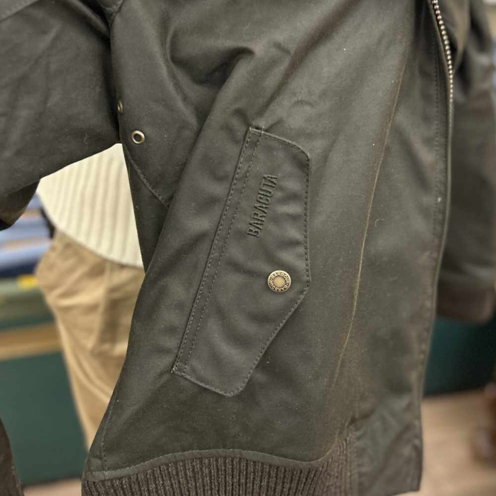 baracuta x barbour porton wax jacket olive