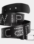 carhartt wip script studs belt black silver