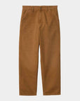 carhartt wip single knee pant deep h brown aged canvas