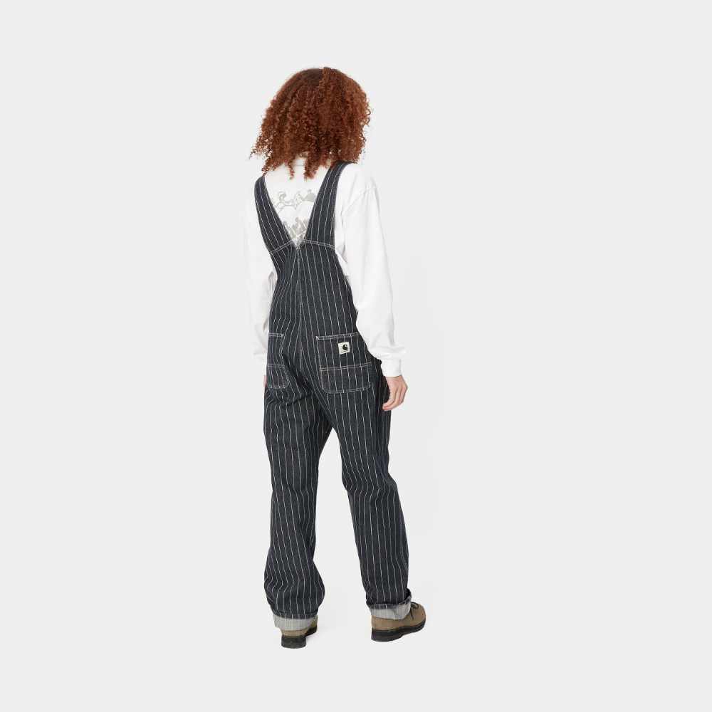 carhartt wip women orlean bib overall straight hickory stripe blue white (LAST SIZE SMALL)