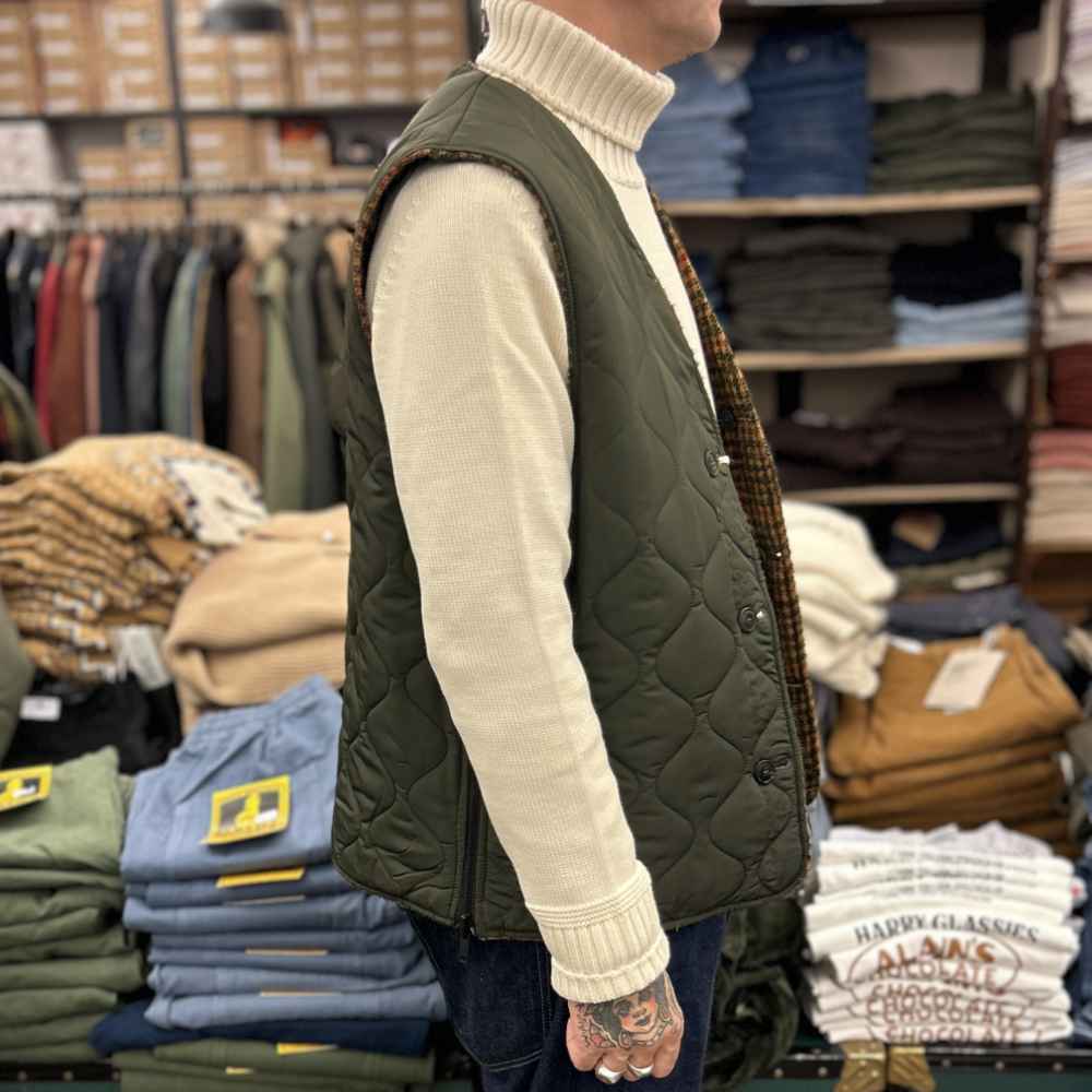 east harbour surplus bristol 623 reversible vest tweed green