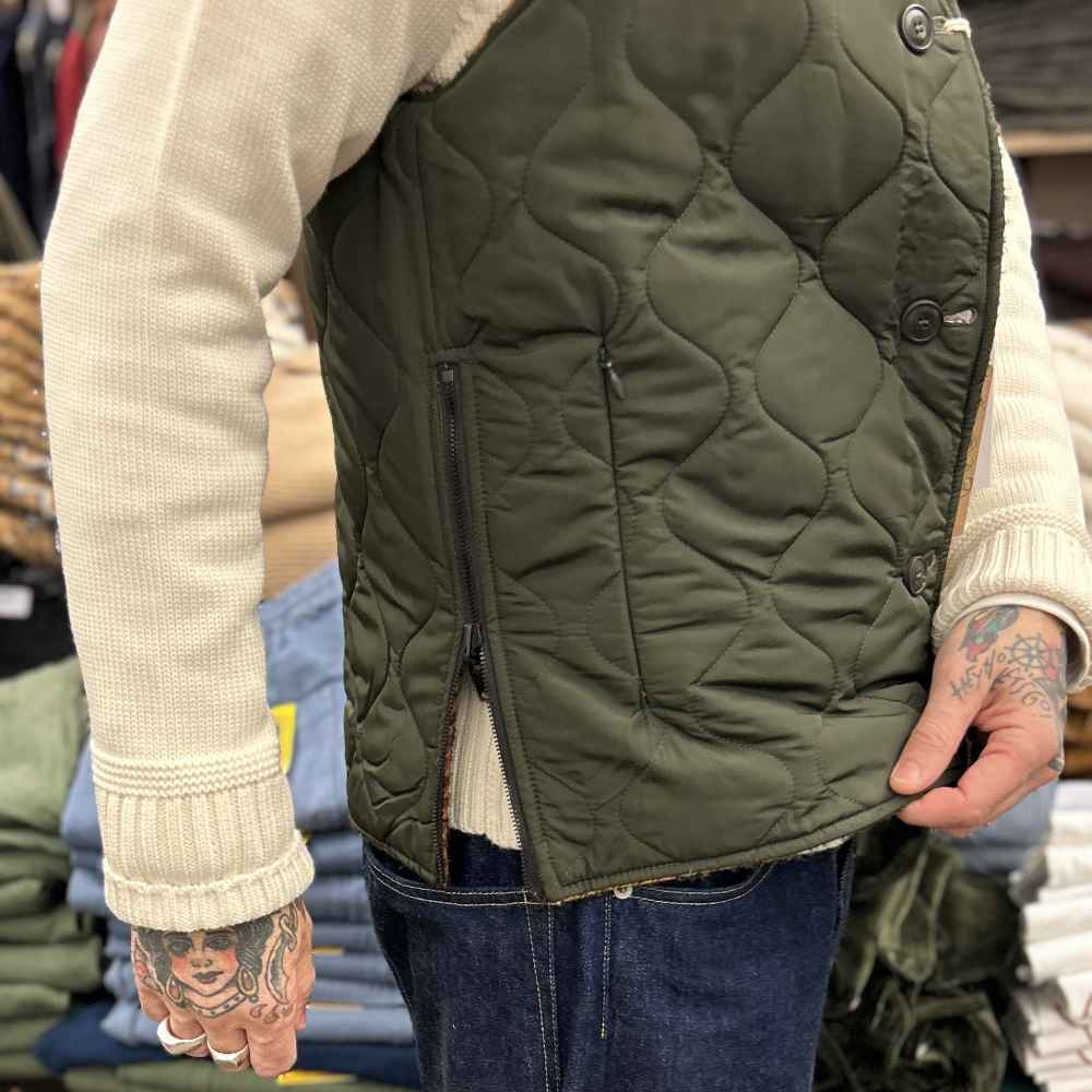 east harbour surplus bristol 623 reversible vest tweed green