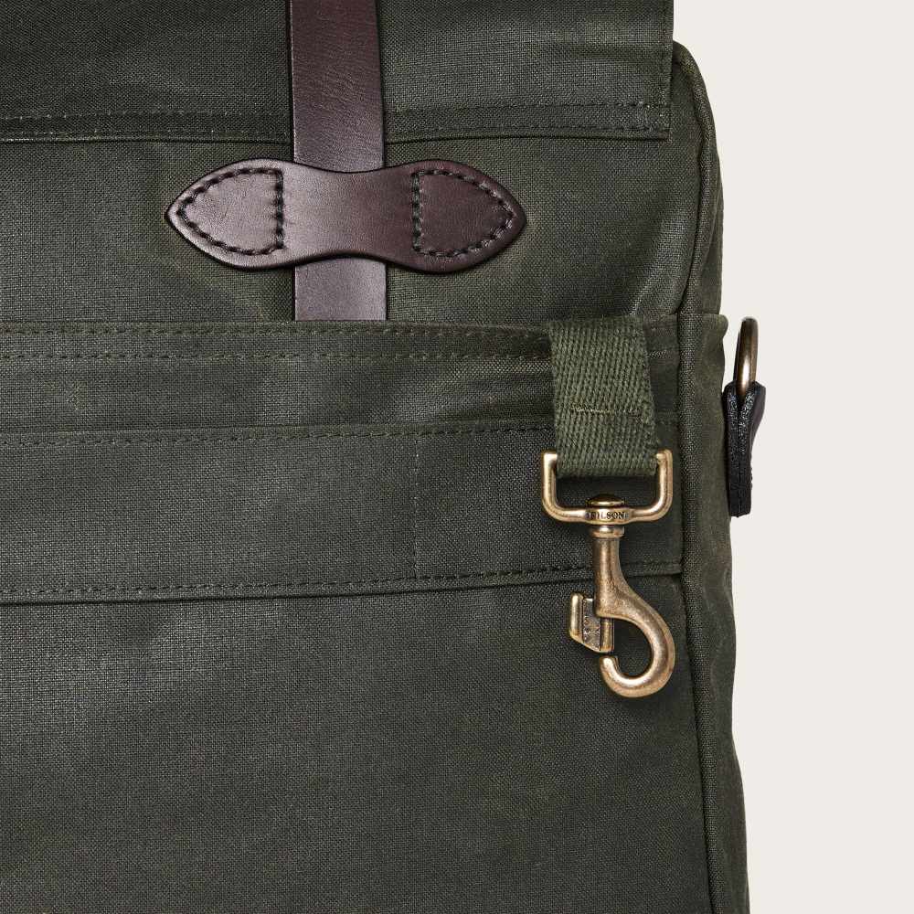 filson 24 hour tin cloth briefcase otter green