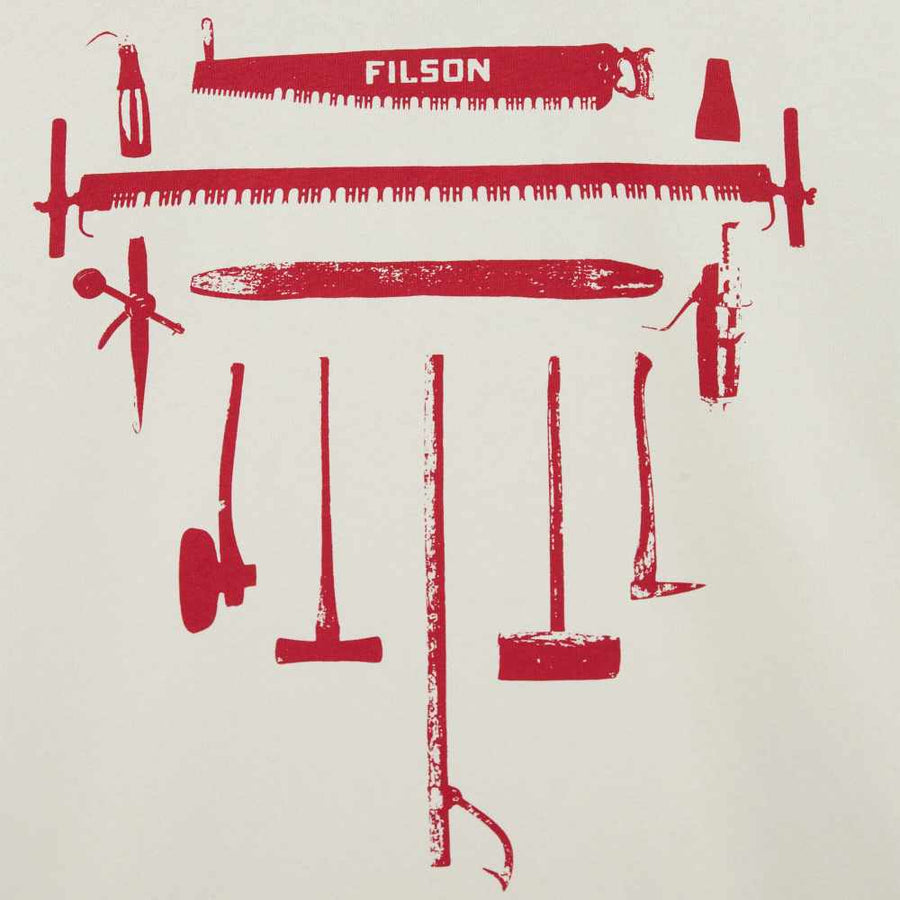 filson frontier graphic t-shirt silver birch savy red