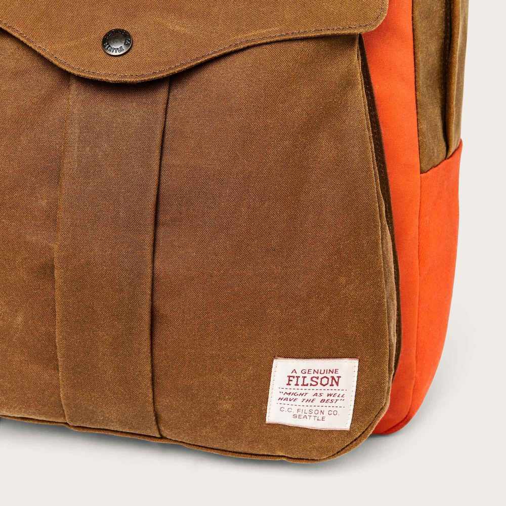 filson journeyman backpack dark tan flame