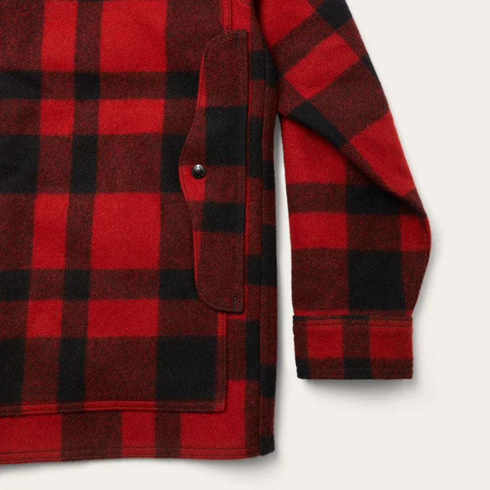 filson mackinaw wool cruiser jacket red black plaid