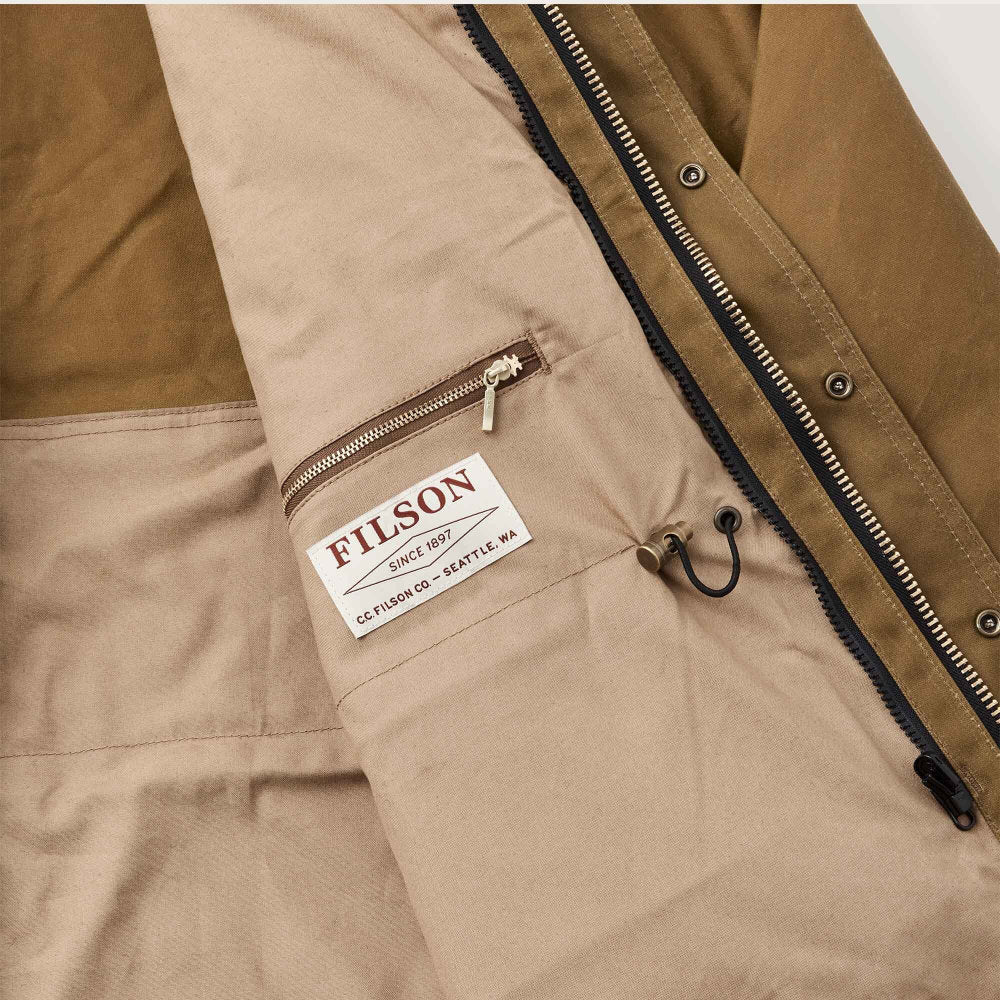 filson tin cloth field jacket dark tan