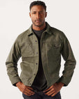 filson tin cloth short lined cruiser jacket military green