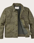 filson tin cloth short lined cruiser jacket military green