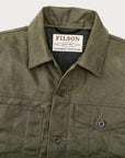 filson tin cloth short lined cruiser jacket military green