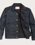 filson tin cloth short lined cruiser jacket service blue