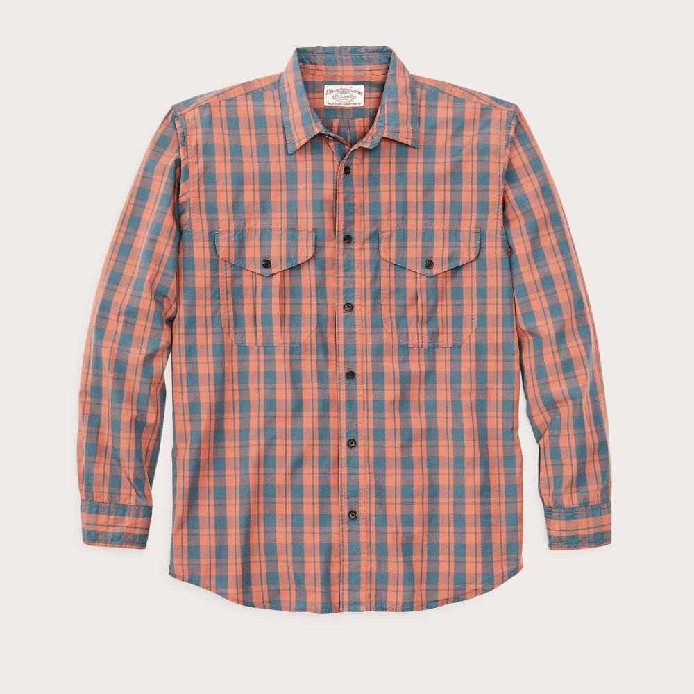 filson washed feather cloth shirt faded cedar blue (LAST SIZE LARGE)