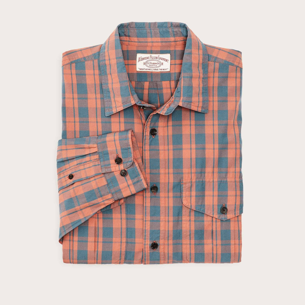 filson washed feather cloth shirt faded cedar blue (LAST SIZE LARGE)