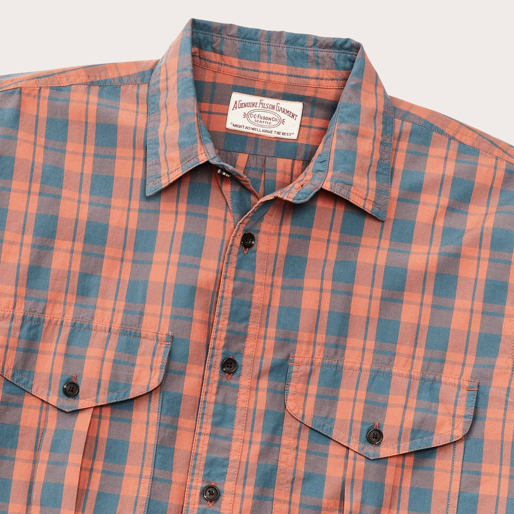 filson washed feather cloth shirt faded cedar blue (LAST SIZE LARGE)