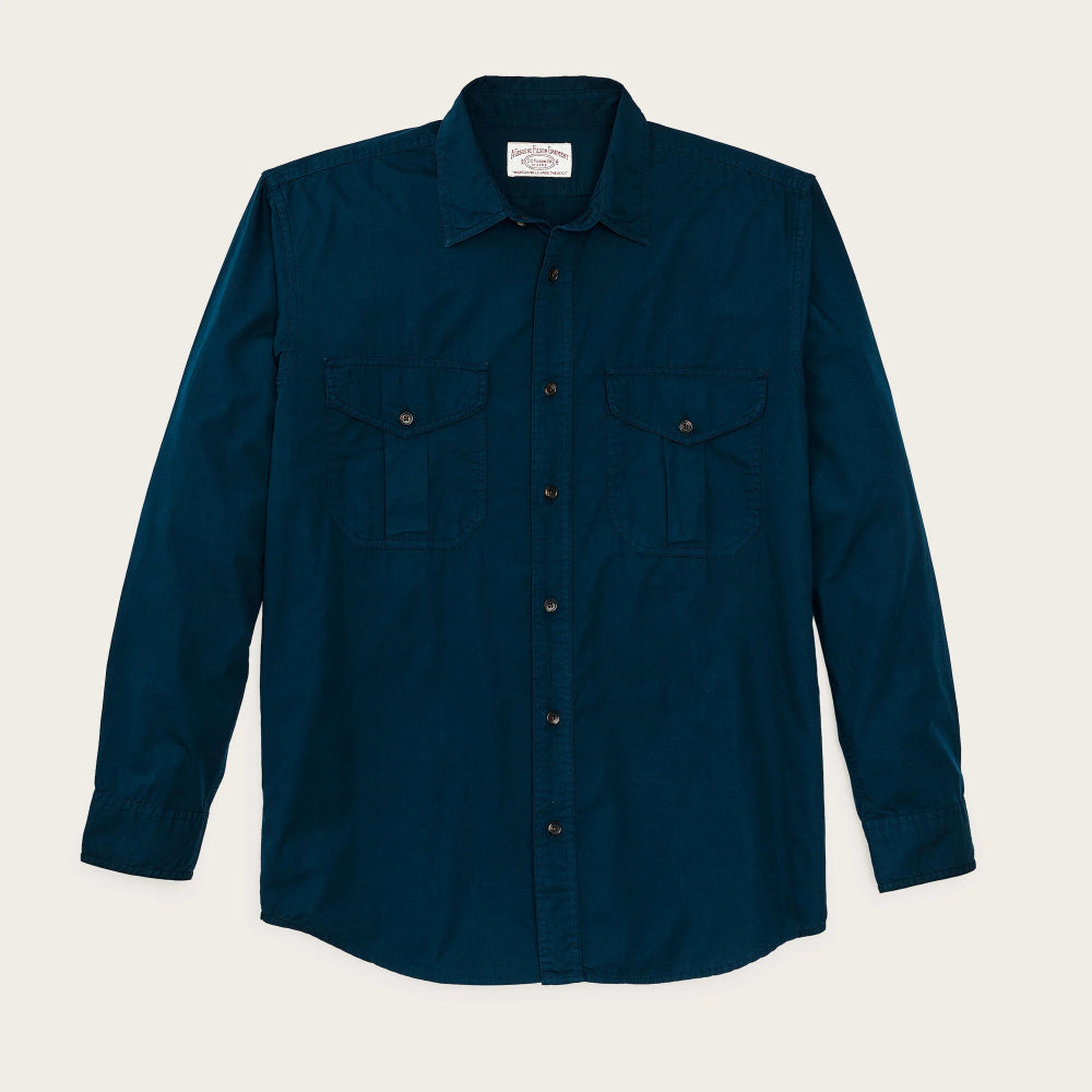 filson washed feather cloth shirt blue mussel (LAST SIZE XLARGE)