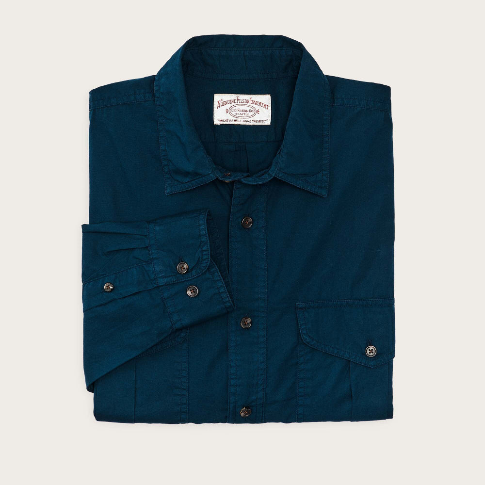 filson washed feather cloth shirt blue mussel (LAST SIZE XLARGE)