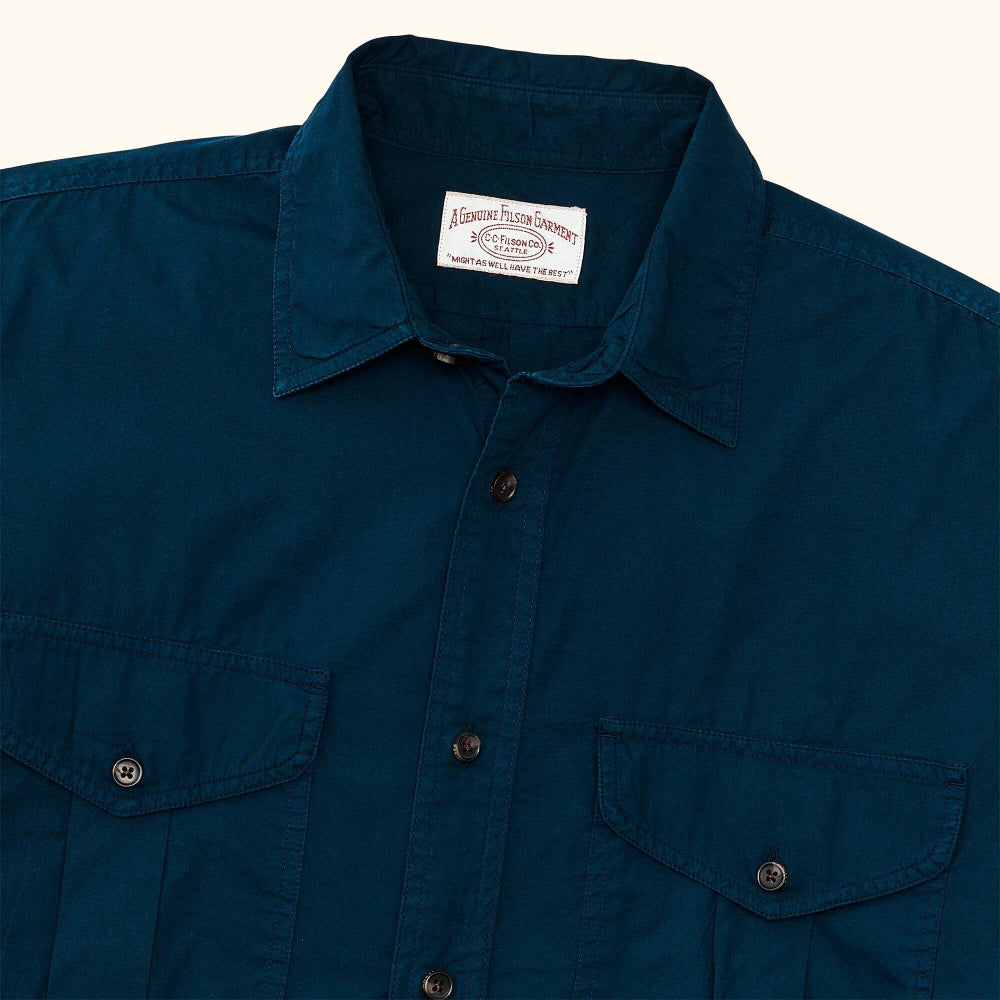 filson washed feather cloth shirt blue mussel (LAST SIZE XLARGE)