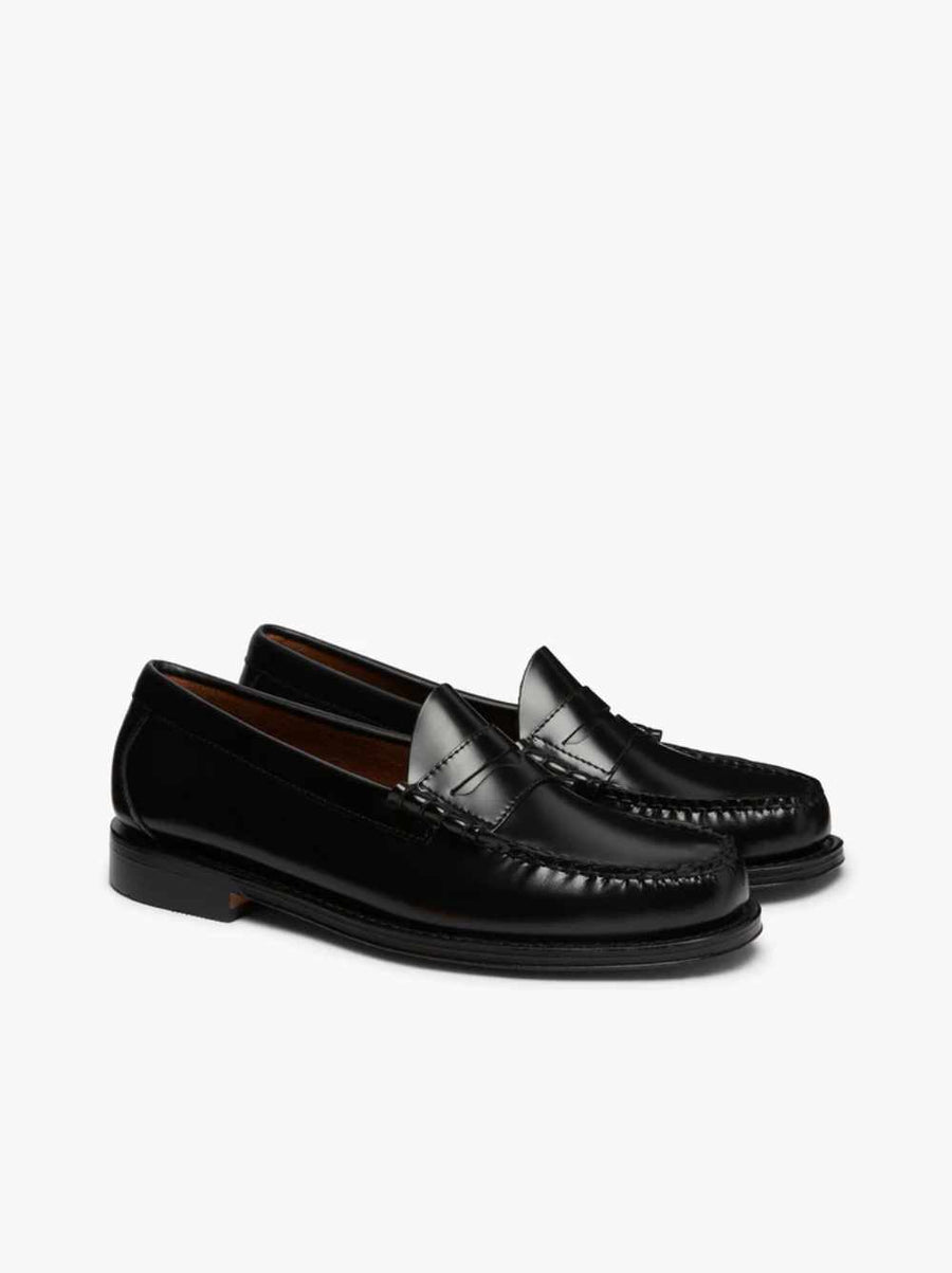 gh bass weejuns larson penny loafers black leather