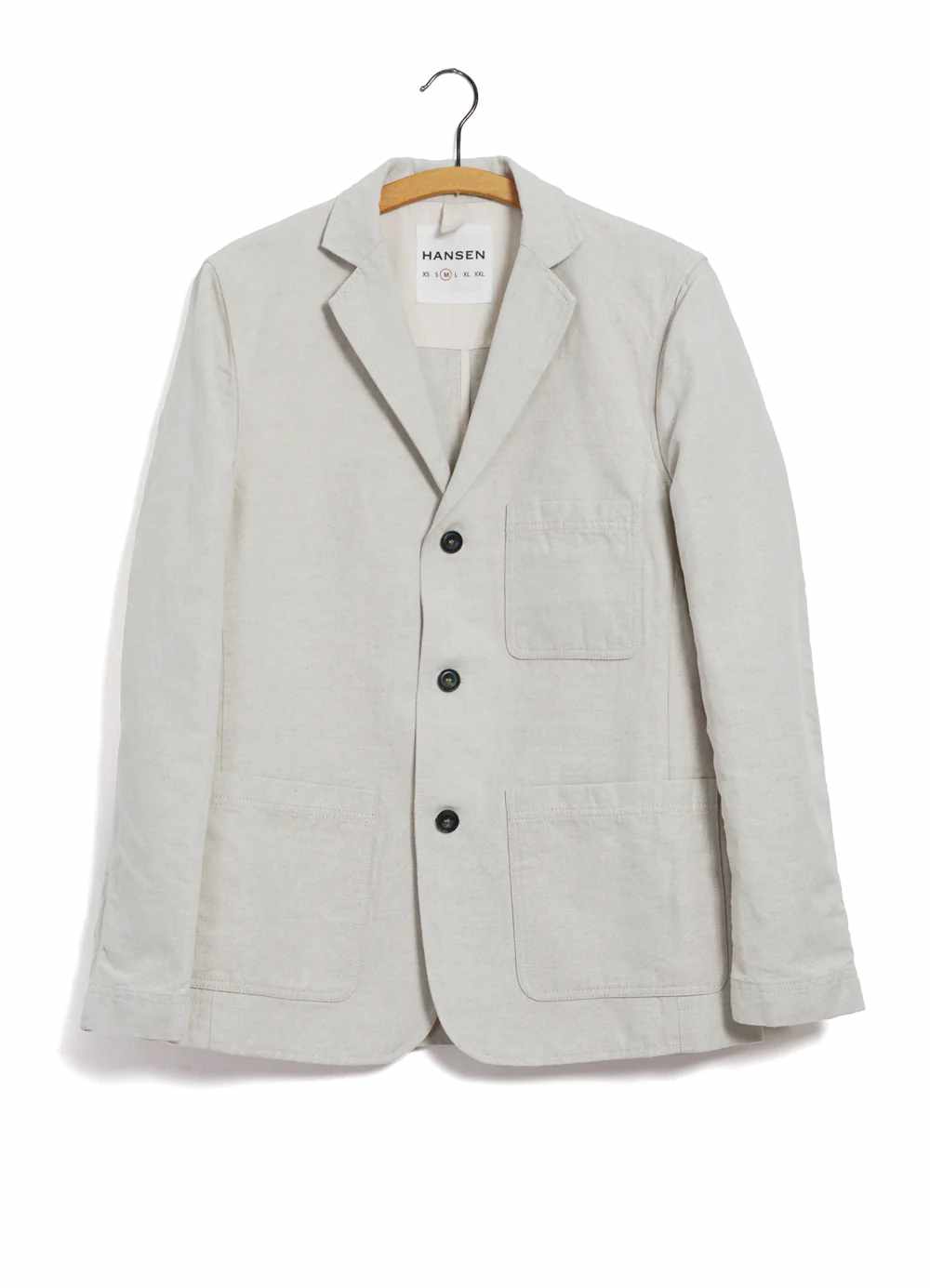 hansen charlie easy three button blazer natural flax