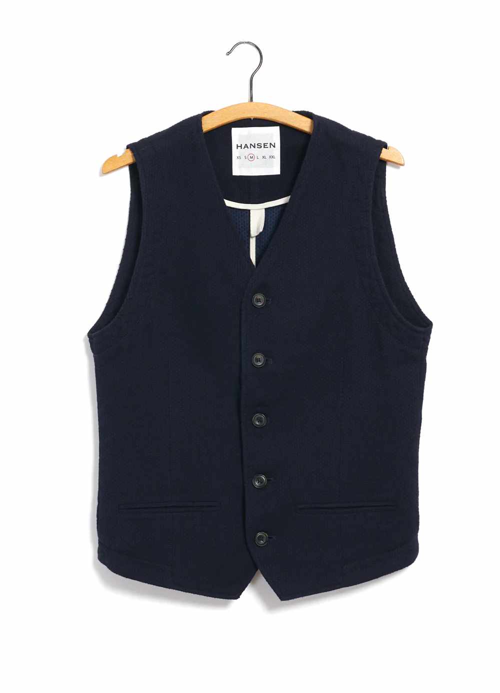 hansen daniel casual waistcoat indigo sashiko