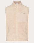 knowledge cotton teddy fleece vest beige