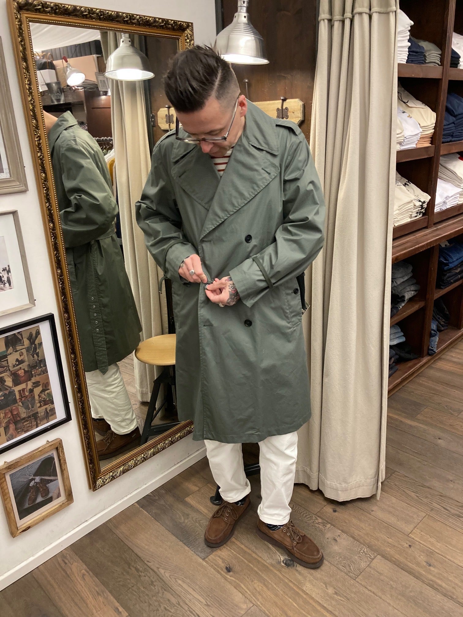 limpermeabile romano trench coat salvia (LAST SIZE XLARGE)