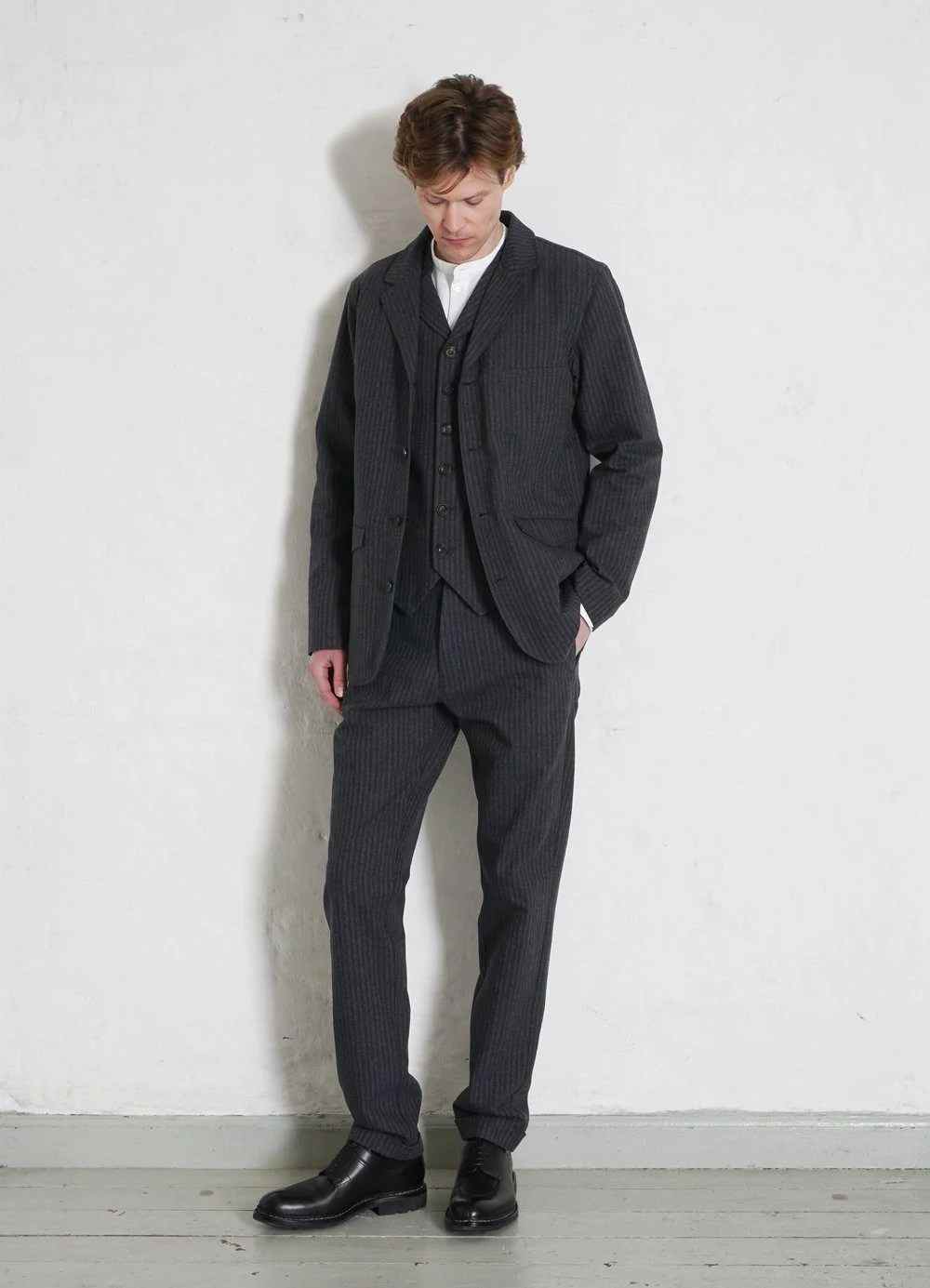 hansen lukas blazer jacket grey pin