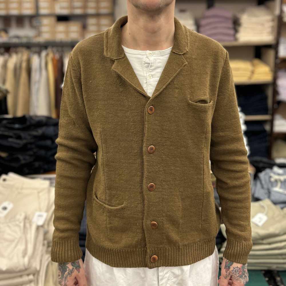 max rohr max3 linen jacket tobacco