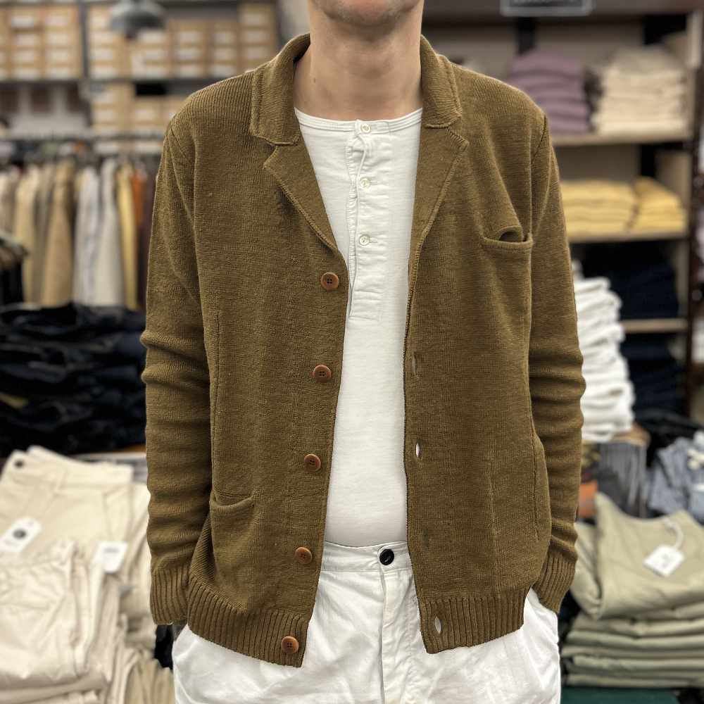 max rohr max3 linen jacket tobacco