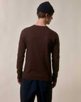 merz b schwanen 206 mens loopwheeled henley 245g classic fit coffee