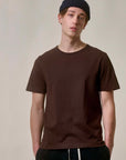 merz b schwanen 215 mens loopwheeled t-shirt 245g classic fit coffee