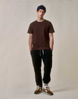 merz b schwanen 215 mens loopwheeled t-shirt 245g classic fit coffee