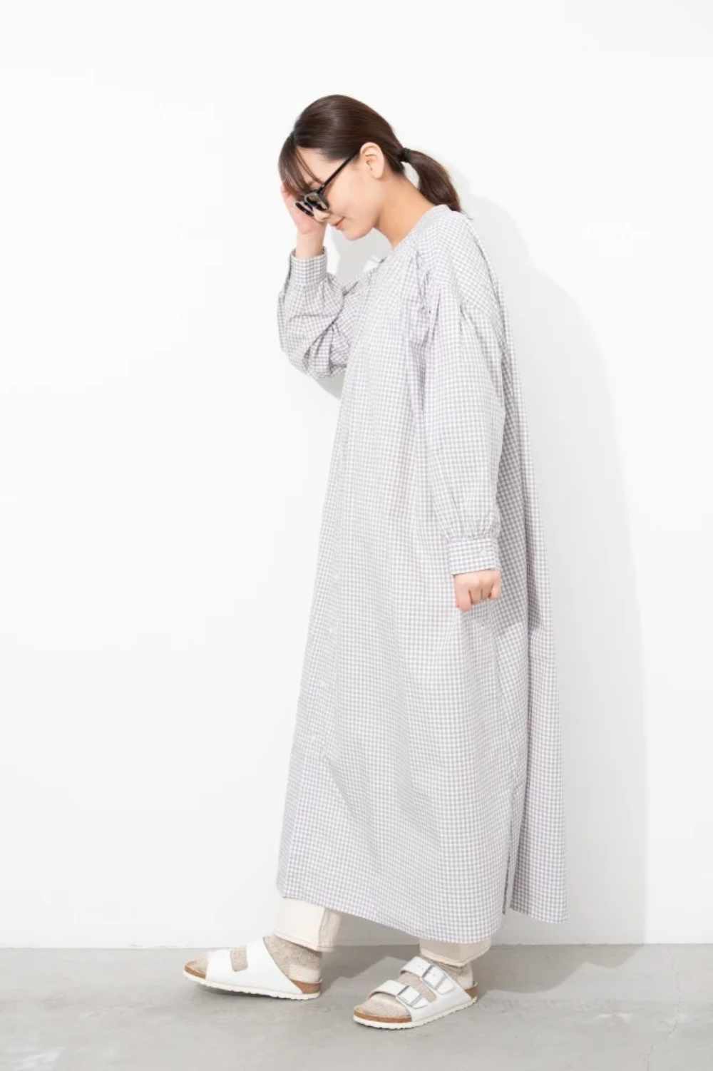 ordinary fits puff dress grey check