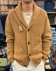 rakki renegade wool cardigan steve mc queen cammello