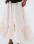 son de flor button down skirt hemp milky white