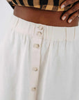 son de flor button down skirt hemp milky white