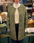 taion military crew neck down coat dark olive