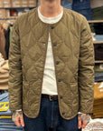 taion military crew neck down jacket light brown