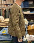 taion military crew neck down jacket light brown