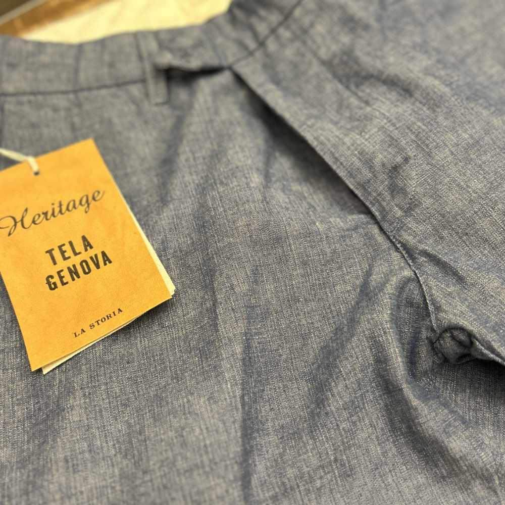 tela genova giacobbe chino blue chambray