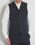 hansen william lapel waistcoat grey pin