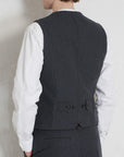 hansen william lapel waistcoat grey pin