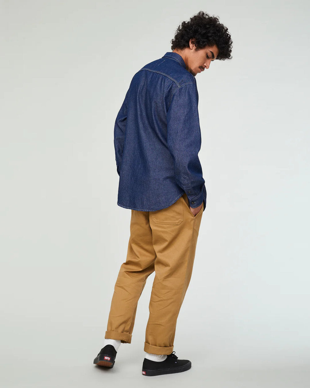 eat dust worker shirt prisoners denim indigo