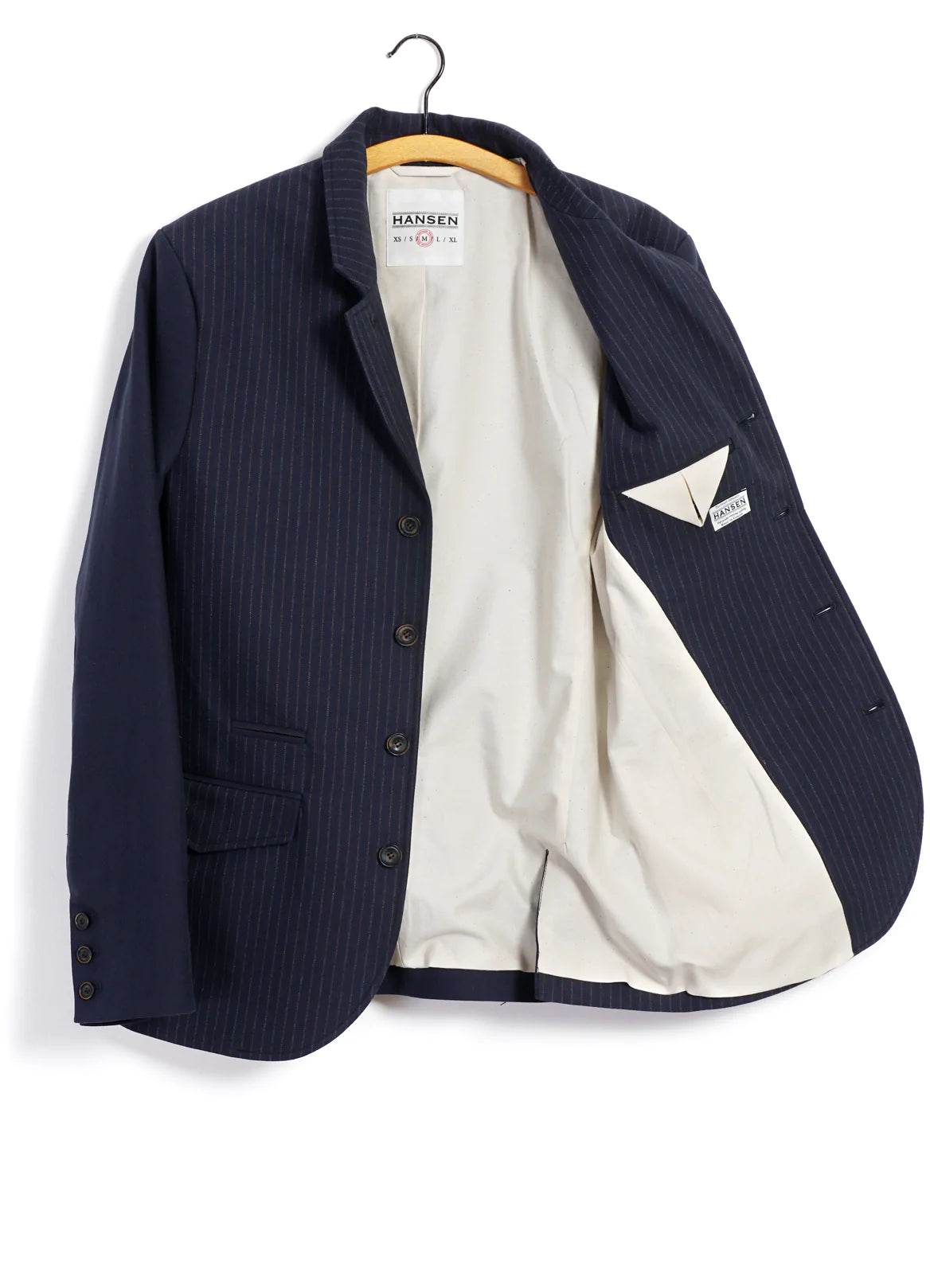 hansen anker four button classic blazer blue pin