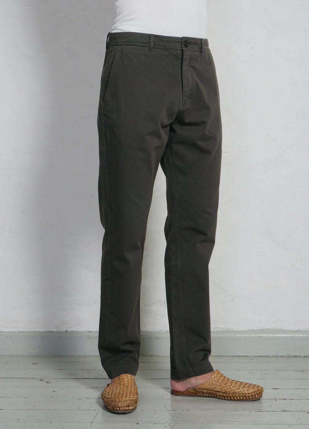 hansen fred regular cut work trousers dark moss