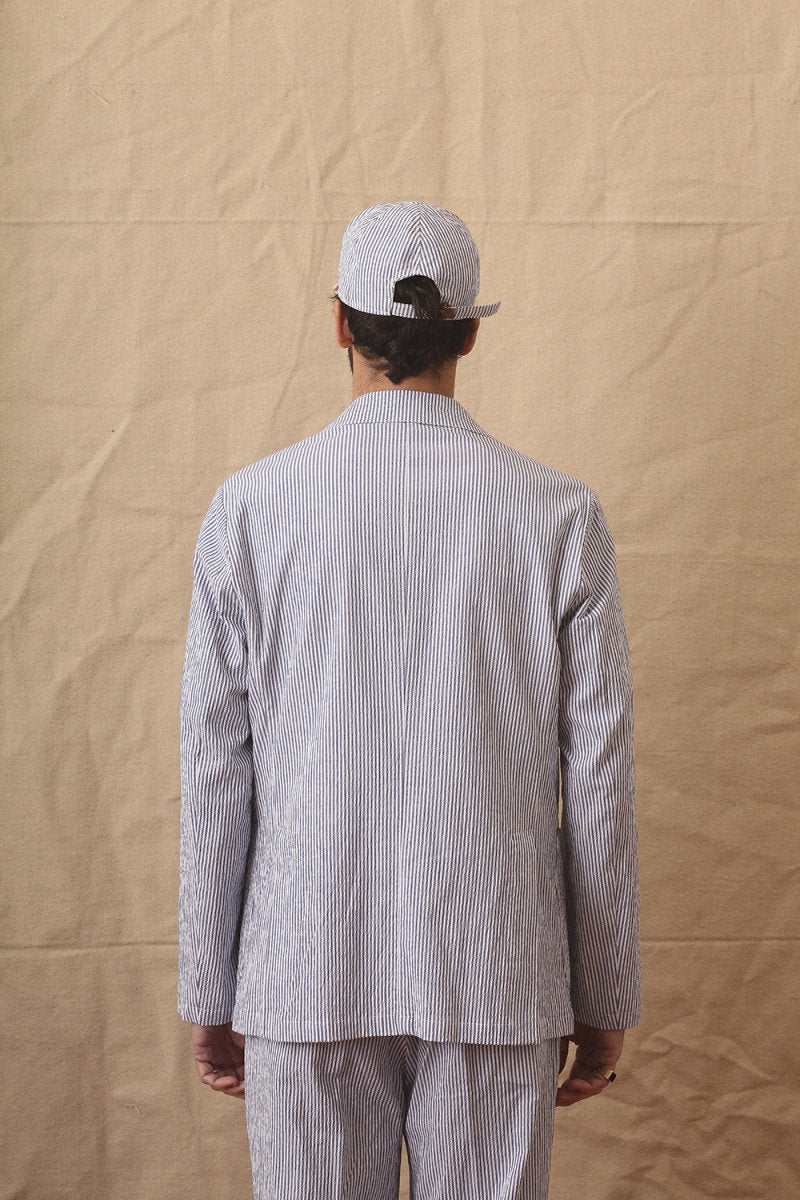 east harbour surplus palm 85 jacket seersucker white blue